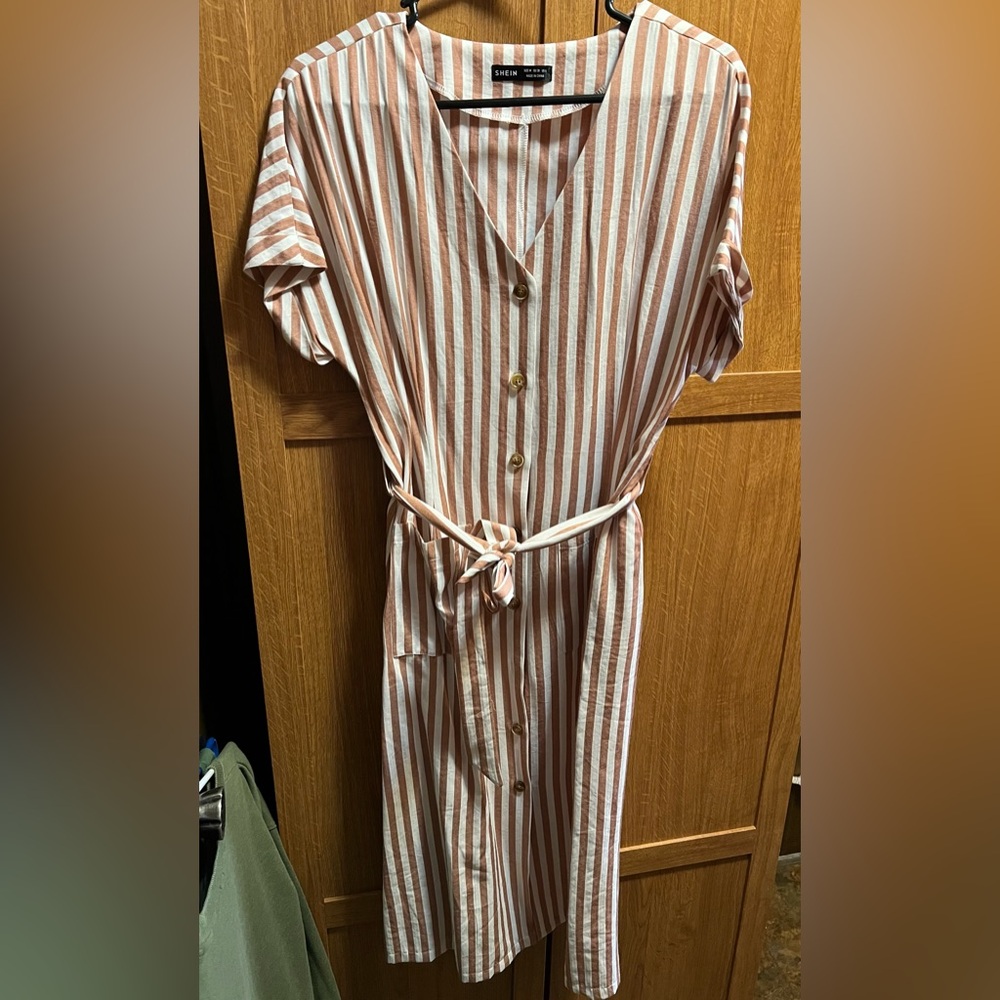 Striped Button-Down Dress